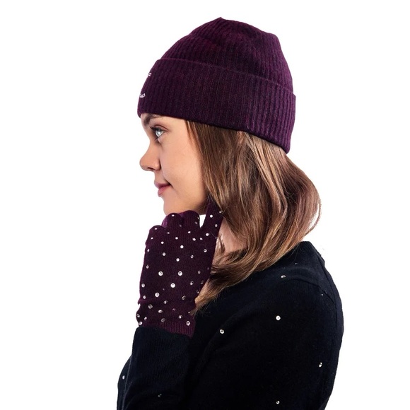 Carolyn Rowan NYC Cashmere Thin Ribbed Beanie - Picture 2 of 7